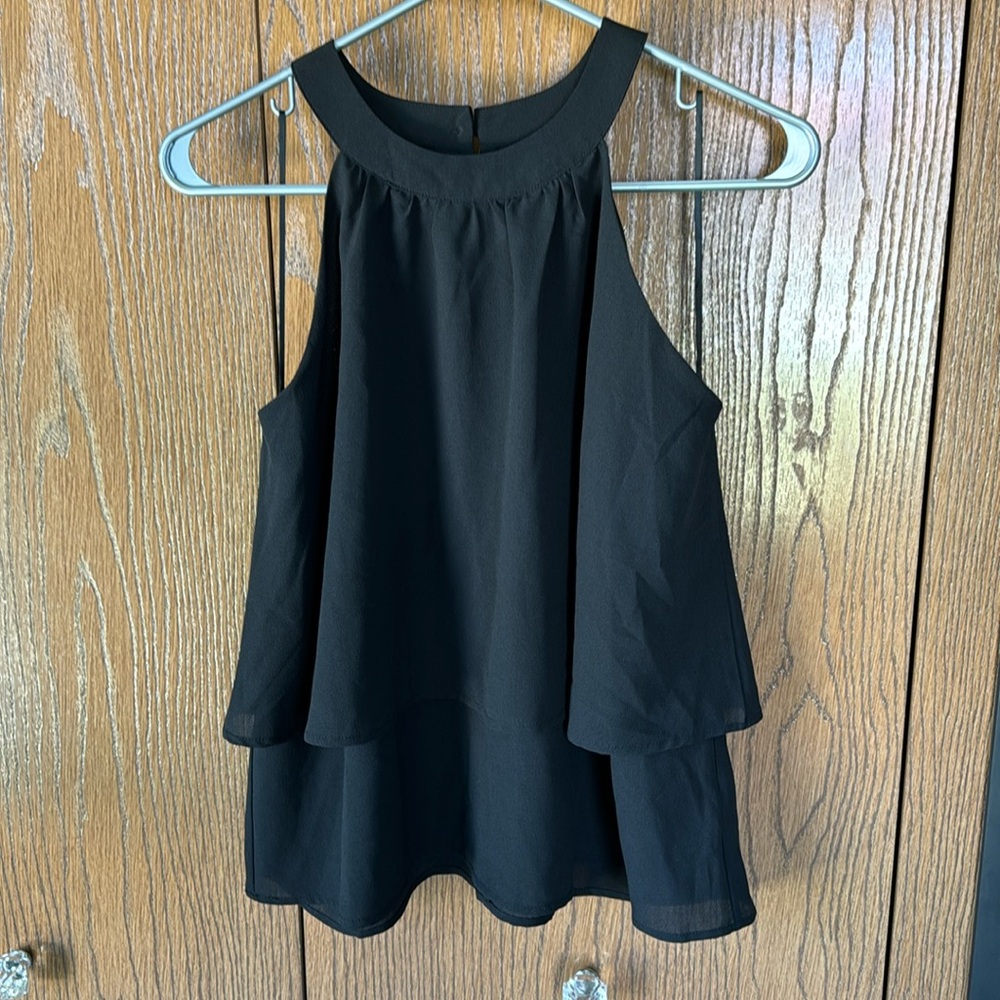 Paper Crane Flowy Black Tank